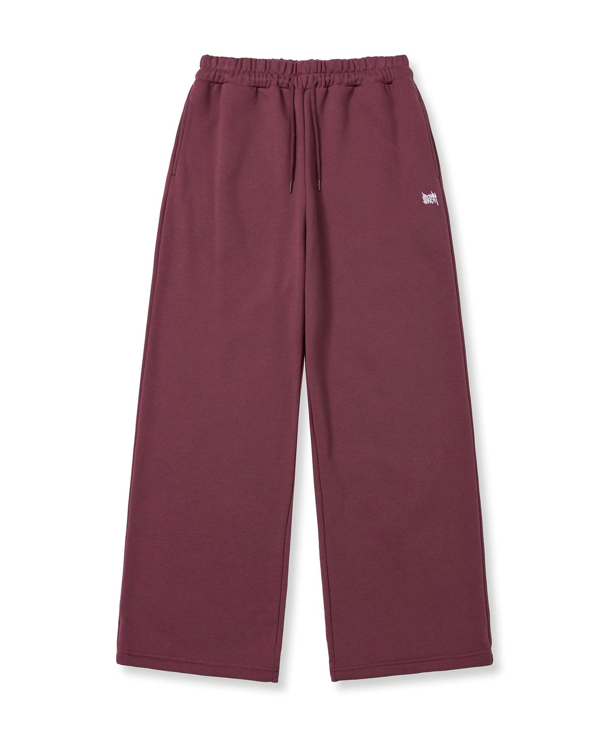 브라운브레스(BROWNBREATH) TAG WIDE SWEAT PANTS - BURGUNDY