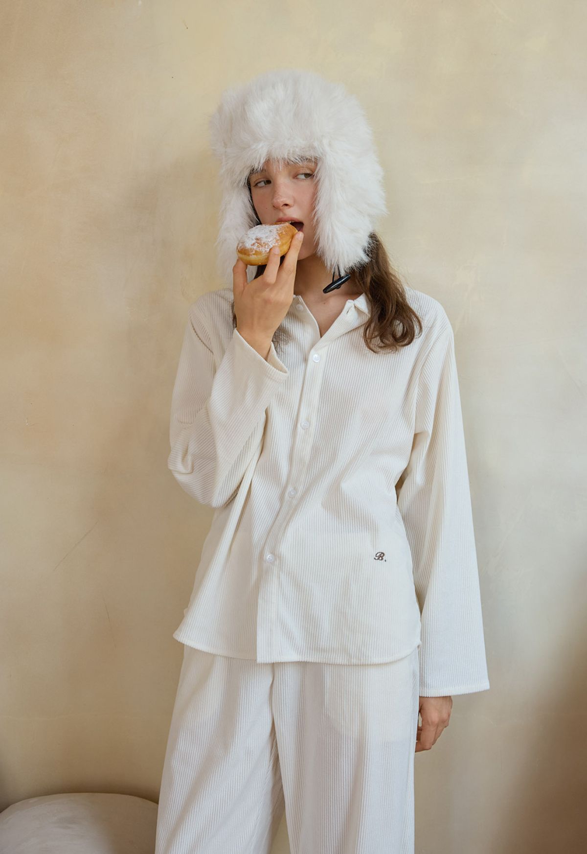 보일하우스(BOIL HOUSE) Corduroy Classic Pajamas Set (ivory)
