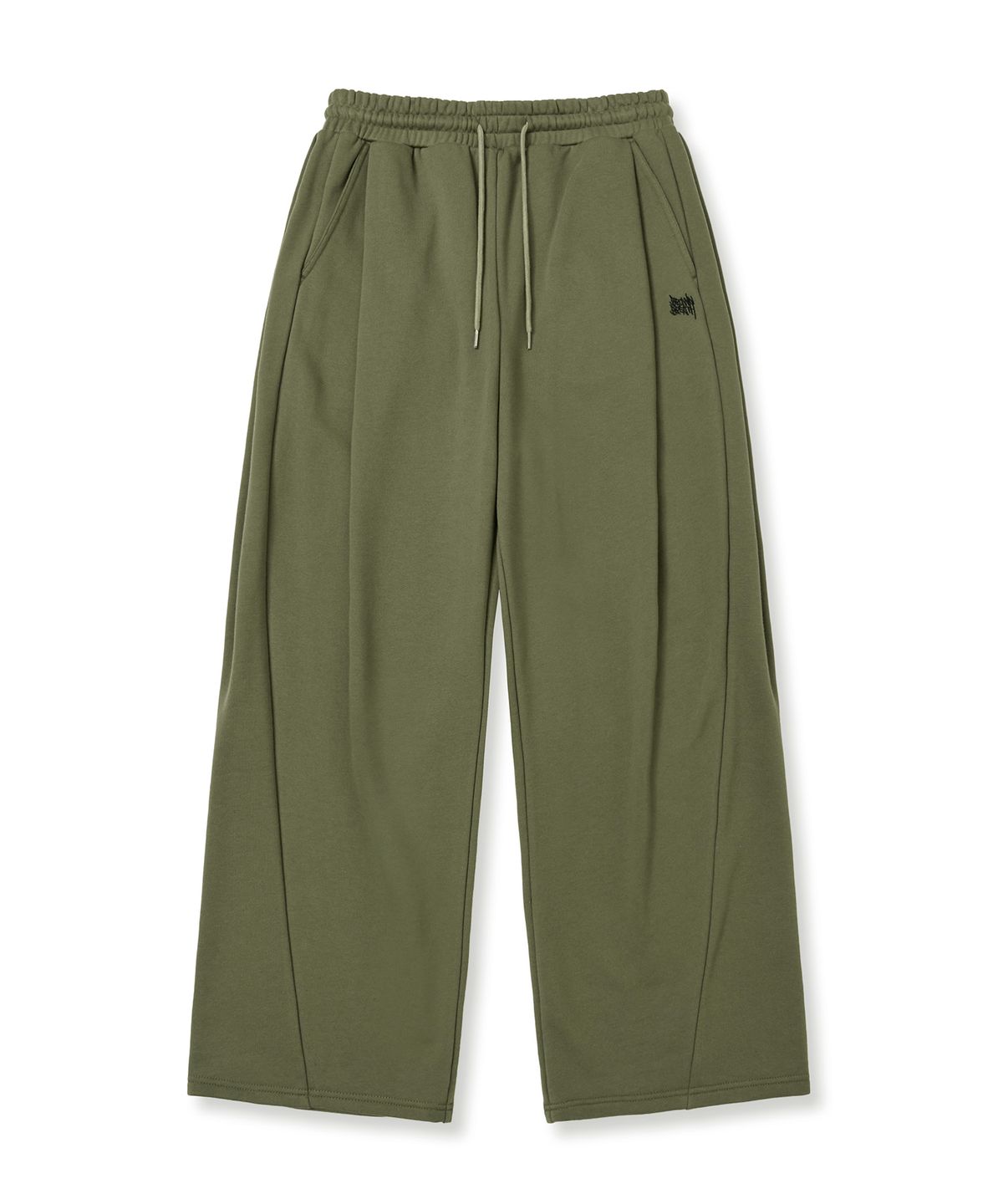 브라운브레스(BROWNBREATH) TAG TWO TUCK WIDE SWEAT PANTS - KHAKI
