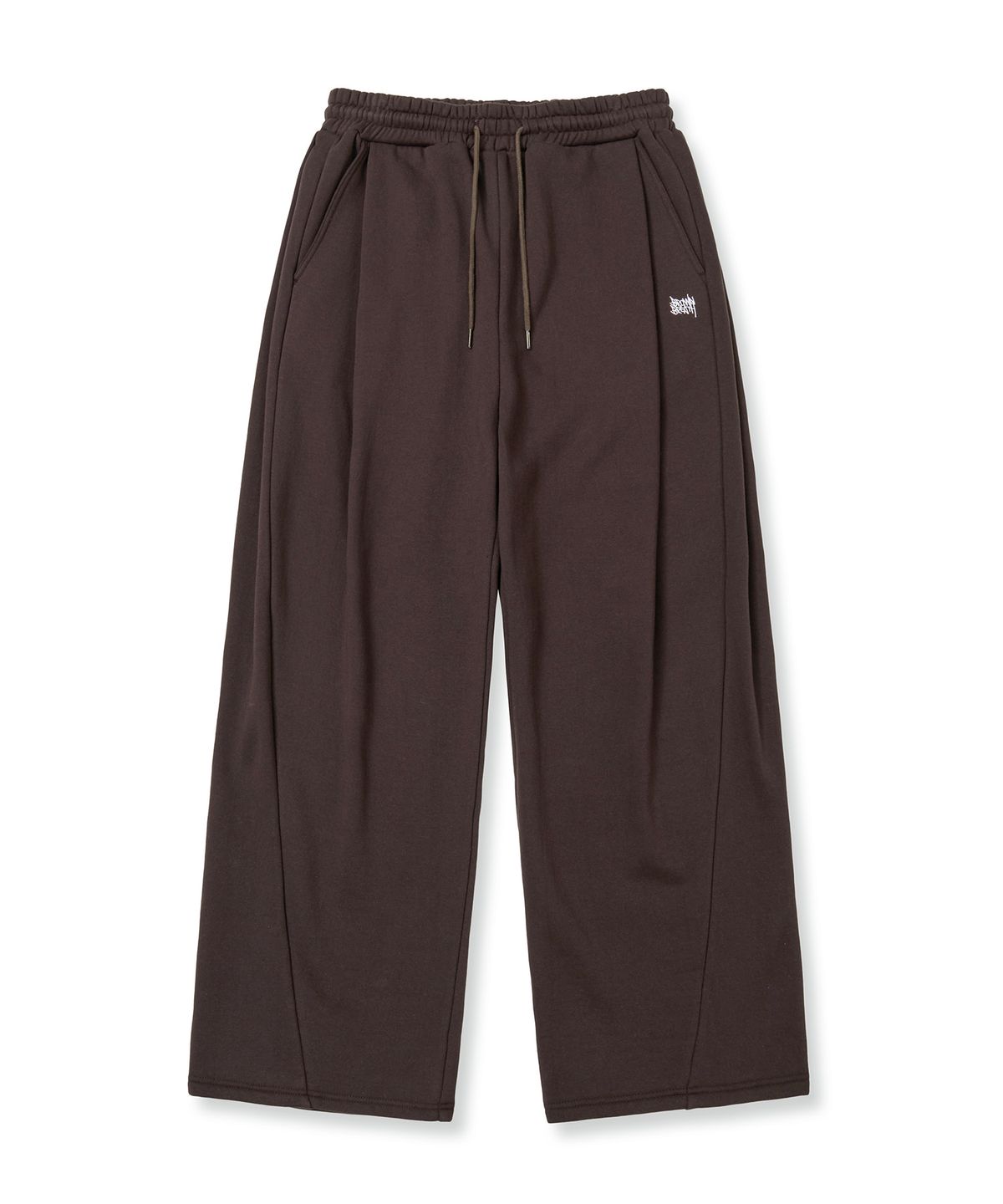 브라운브레스(BROWNBREATH) TAG TWO TUCK WIDE SWEAT PANTS - DARK BROWN