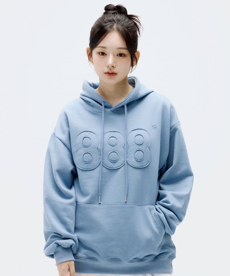 PRIME 아플리케 자수 후드 VINTAGE BLUE