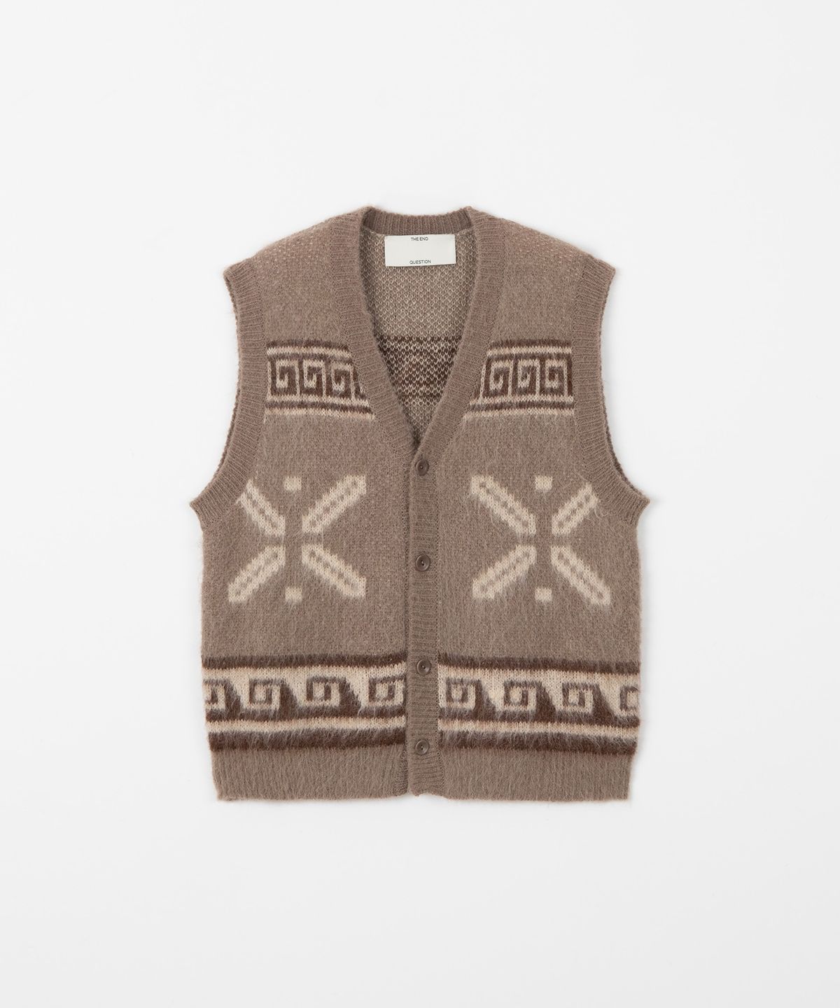 디앤드퀘스천(THEENDQUESTION) Mohair jacquard vest / BROWN