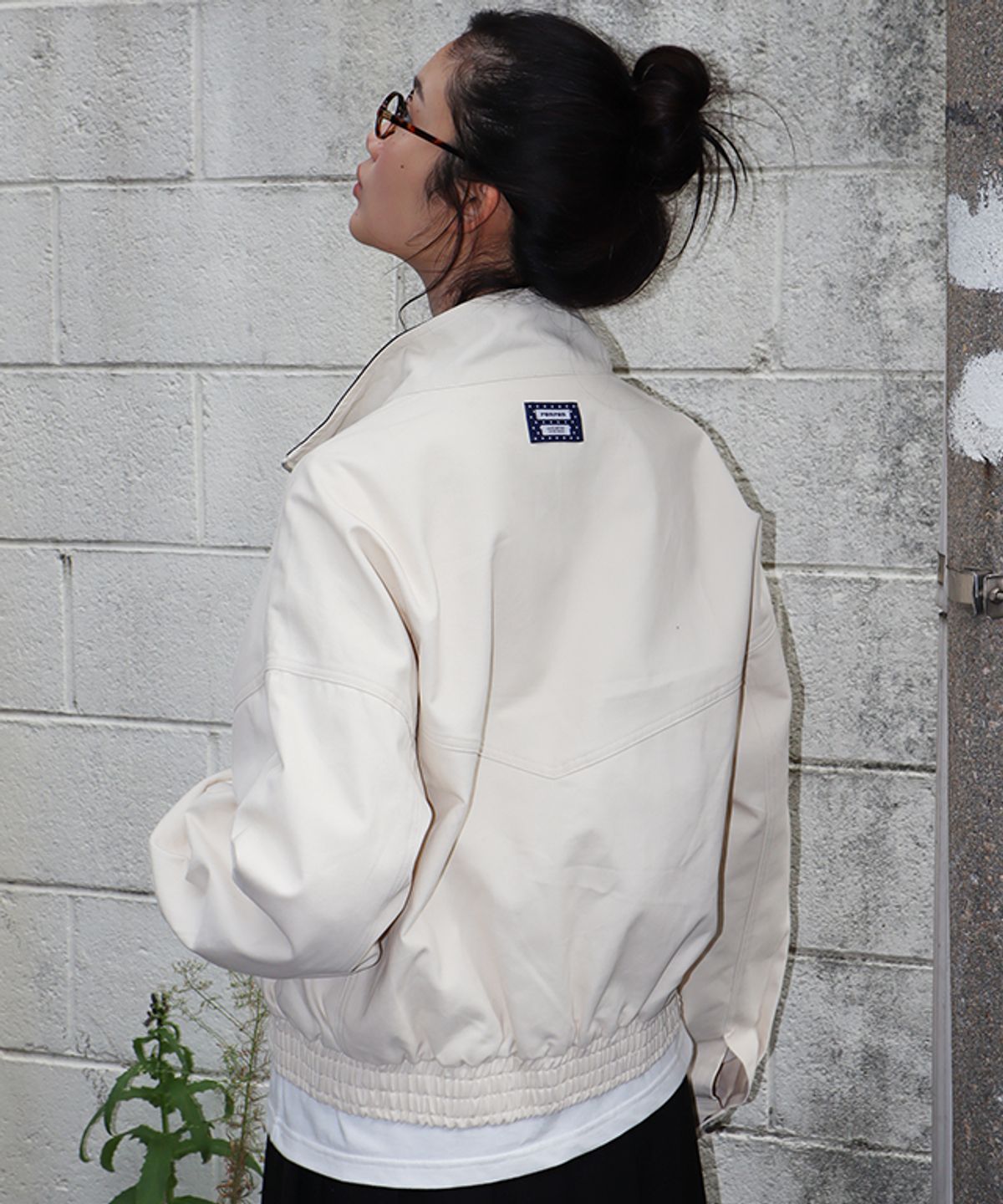 론론(RONRON) TWO TONE COTTON BLOUSON IVORY