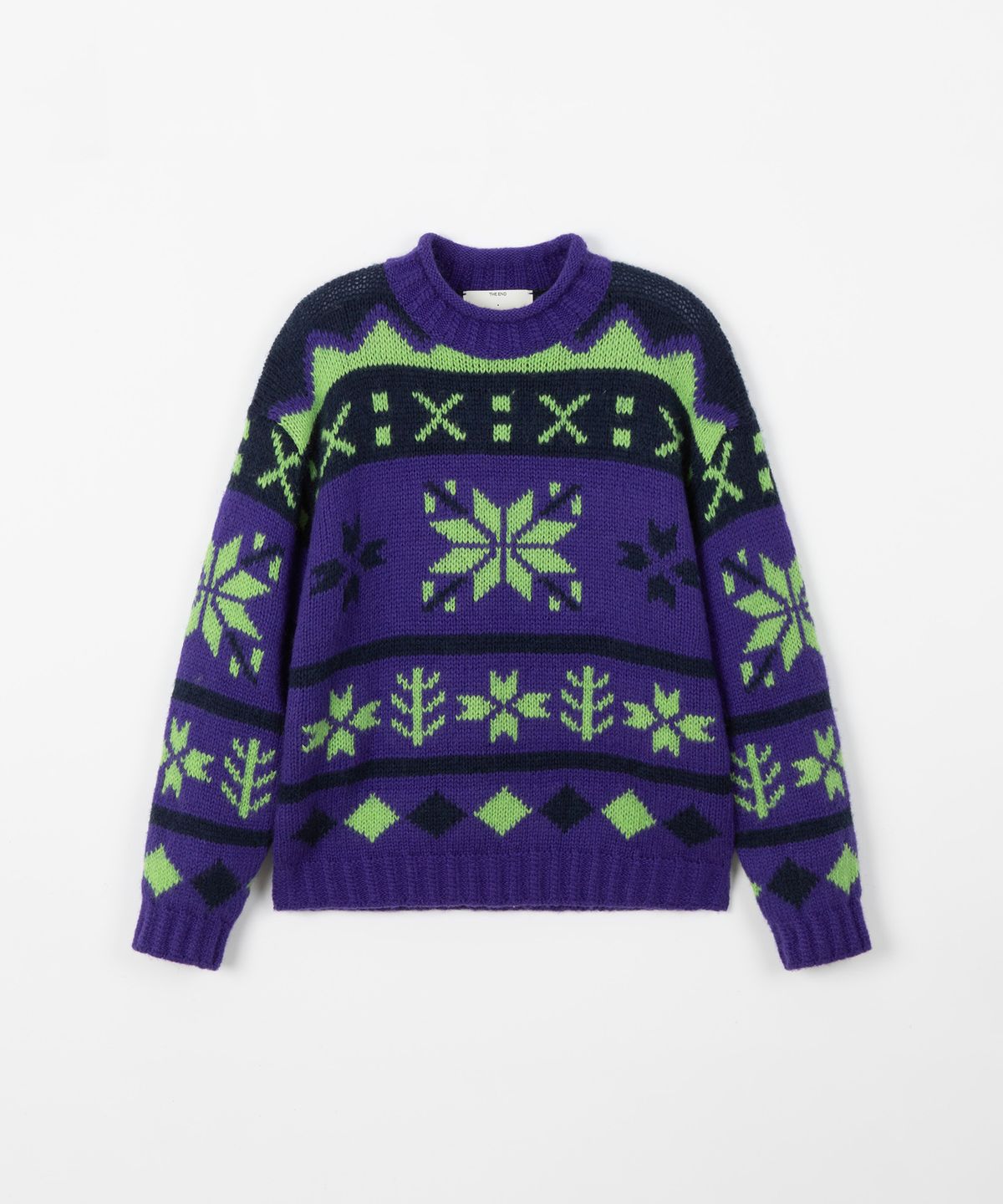 디앤드퀘스천(THEENDQUESTION) Snow jacquard knit top / PURPLE