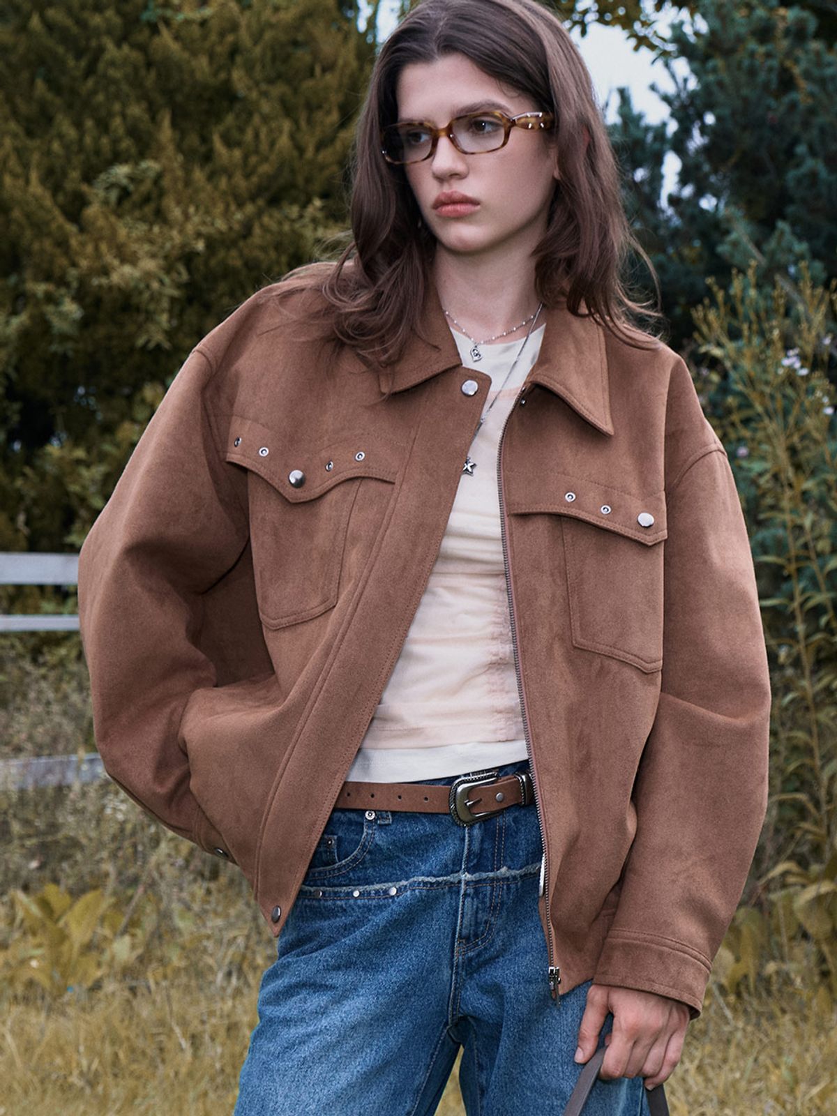 레이브(RAIVE) Western Suede Jacket in Camel VL5AM066-92