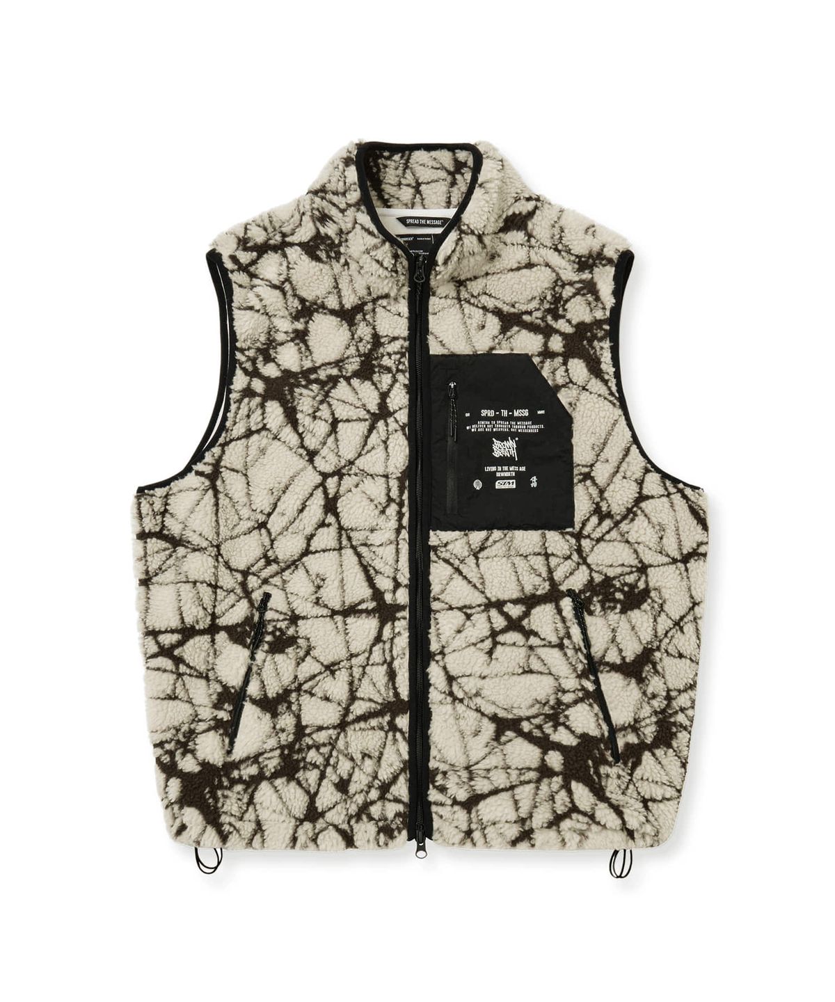 브라운브레스(BROWNBREATH) SPRAWL FLEECE PATTERN VEST - BEIGE