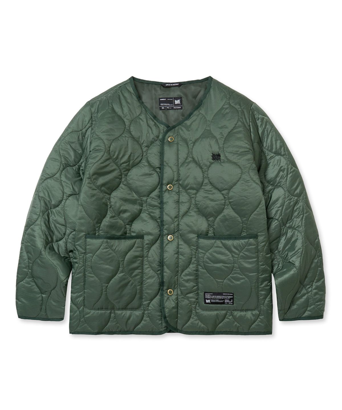 브라운브레스(BROWNBREATH) TAG QUILTED JACKET - KHAKI