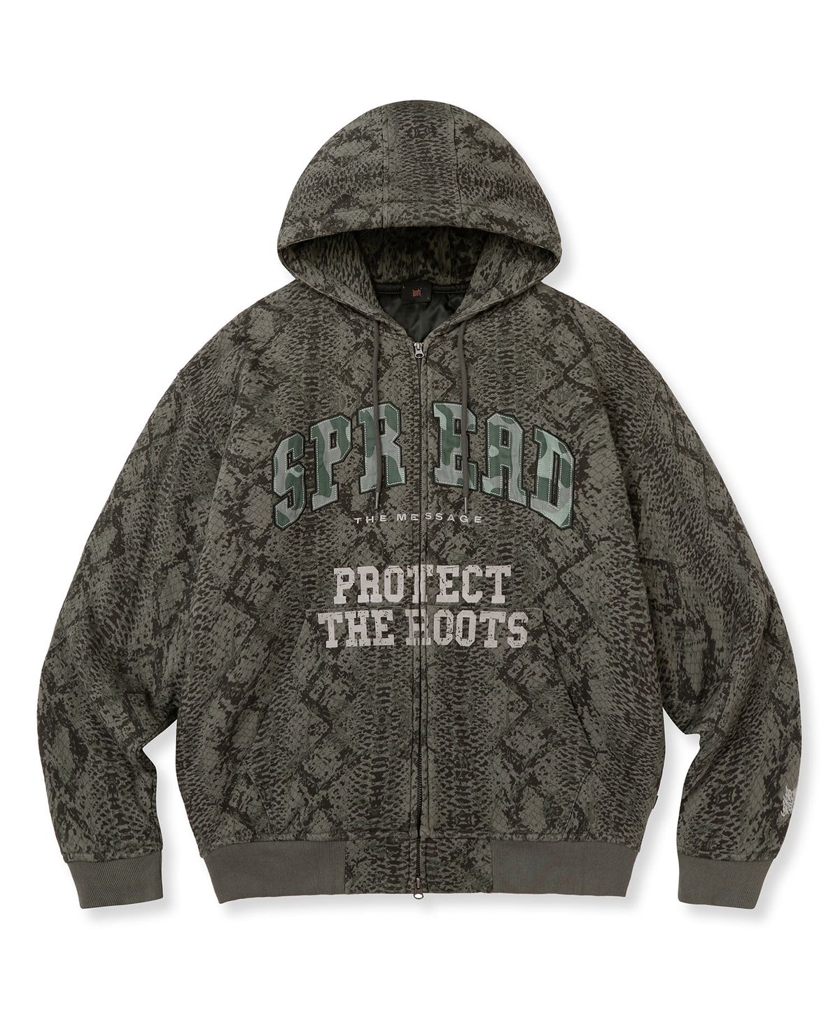 브라운브레스(BROWNBREATH) SPREAD PADDED HOOD ZIP UP - CHARCOAL