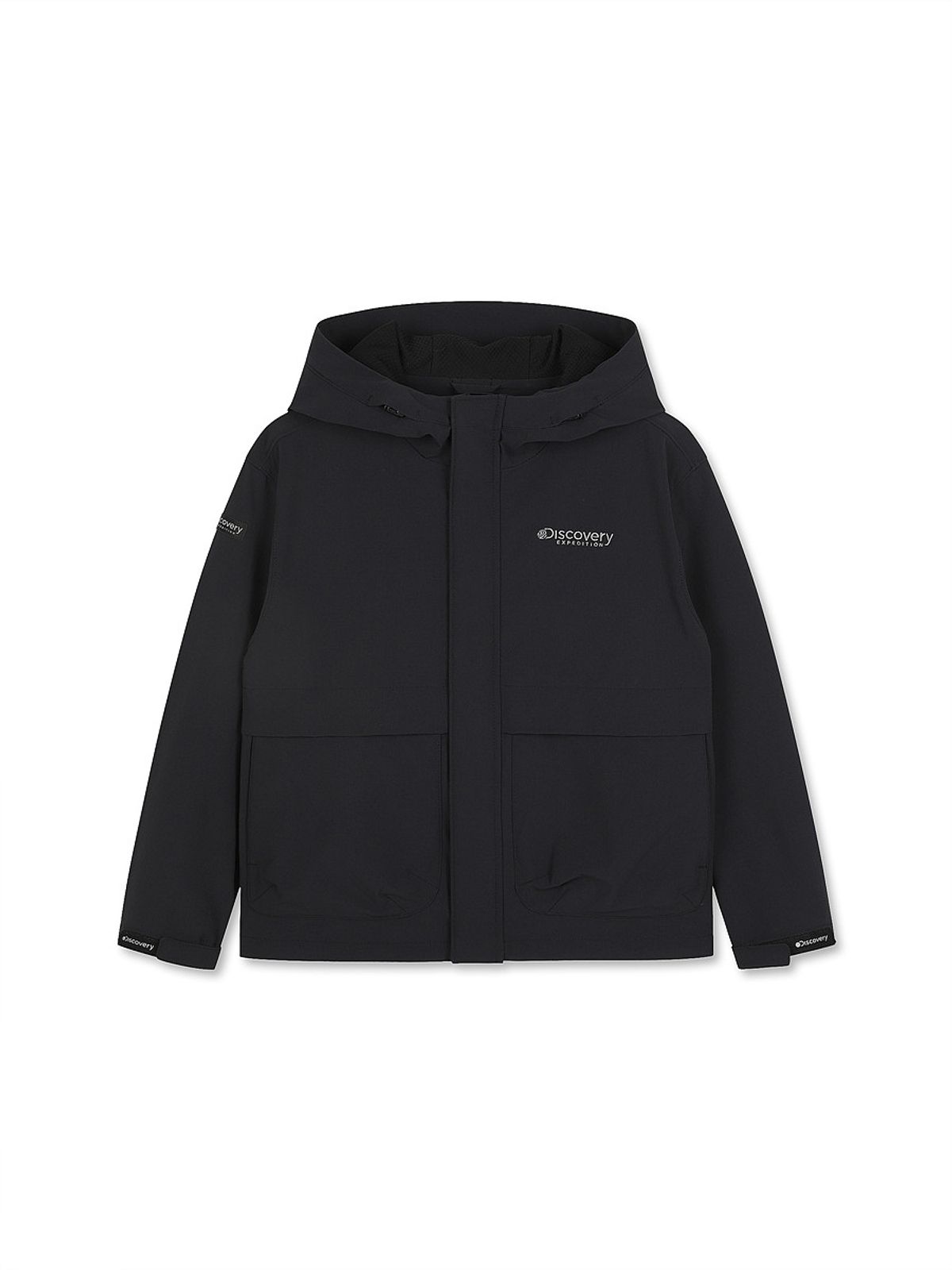 디스커버리 키즈(DISCOVERY KIDS) 키즈 우븐 빅포켓 후드 자켓 (BLACK)