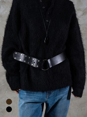 레더 링 스터드 벨트 (2color)