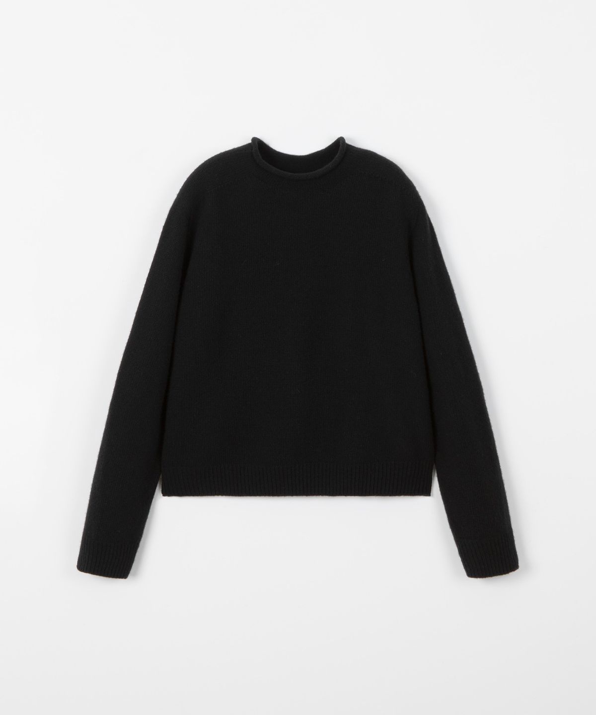디앤드퀘스천(THEENDQUESTION) Half-neck wholegarment knit top / BLACK