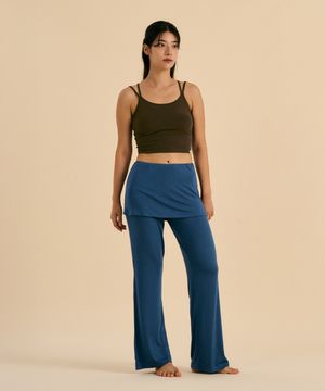 Layered Flow Skirt Pants (Midnight Blue)