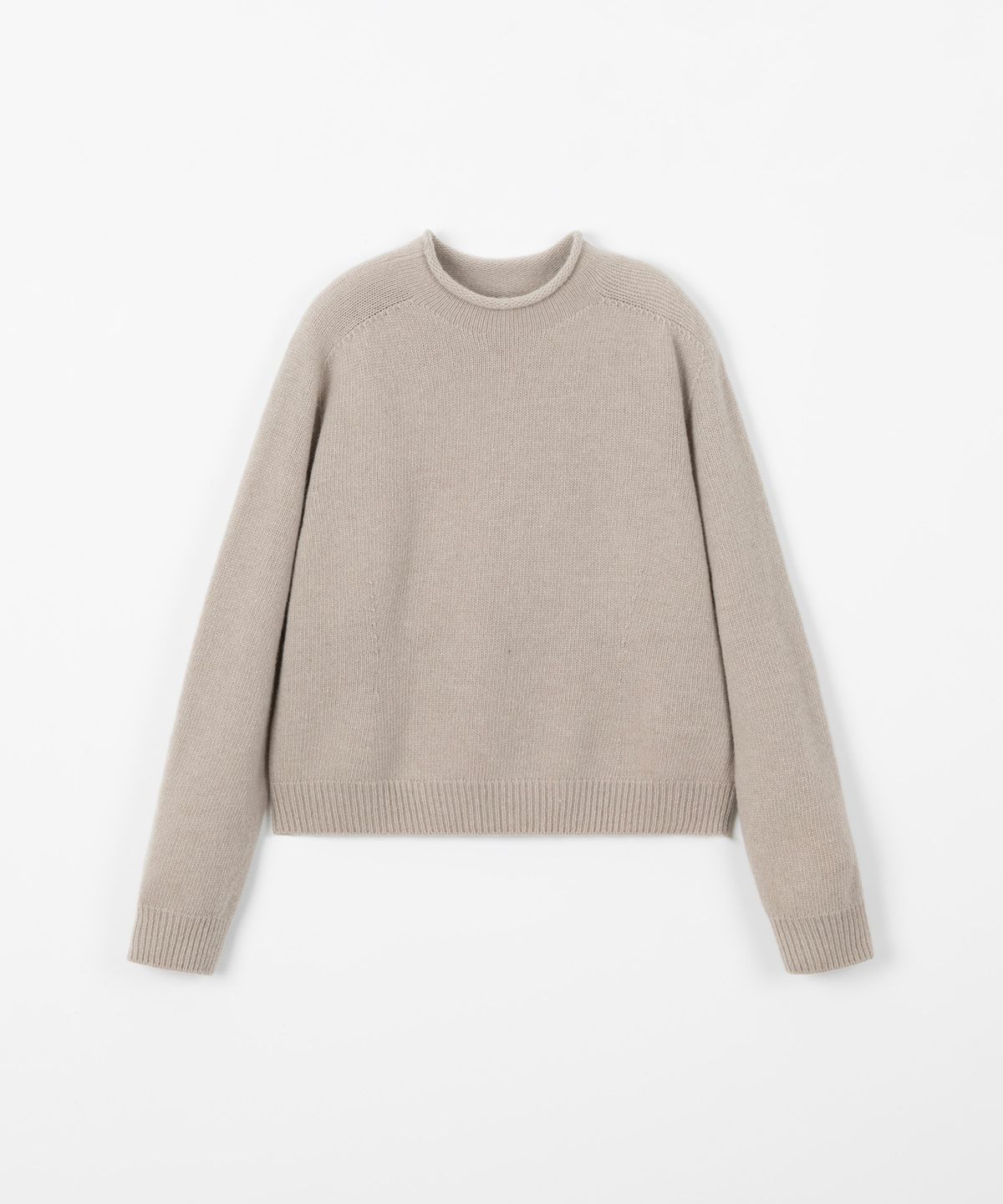 디앤드퀘스천(THEENDQUESTION) Half-neck wholegarment knit top / LIGHT KHAKI
