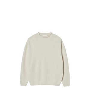 카멜&울 블랜디드 모크넥 니트 (크림)