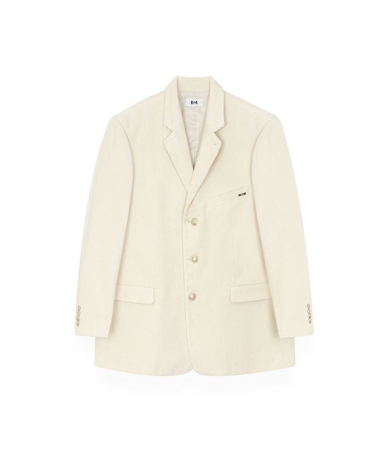 R-0057 / OVERSIZED CORDUROY BOX BLAZER(IVORY)