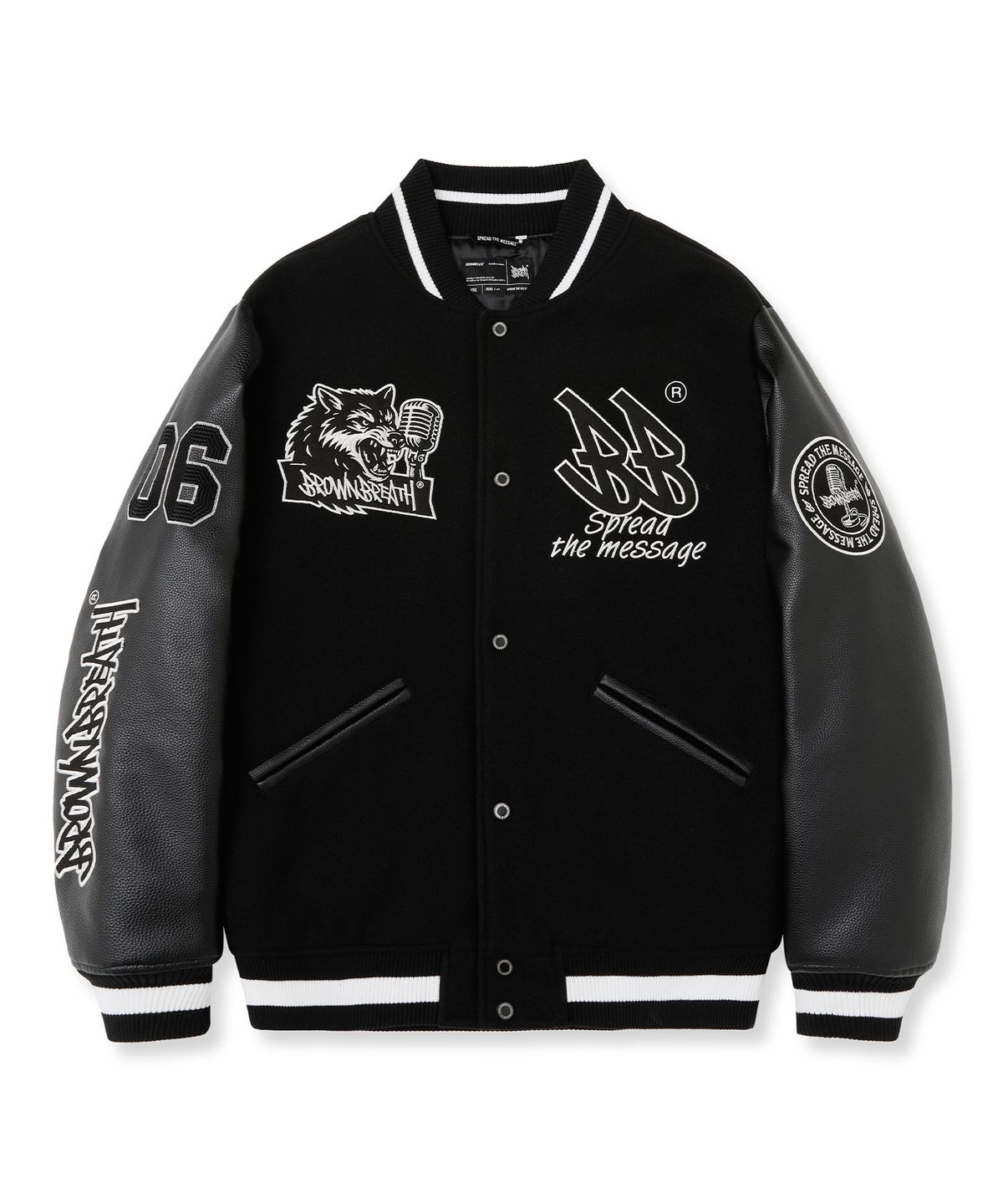 브라운브레스(BROWNBREATH) BB VARSITY JACKET - BLACK