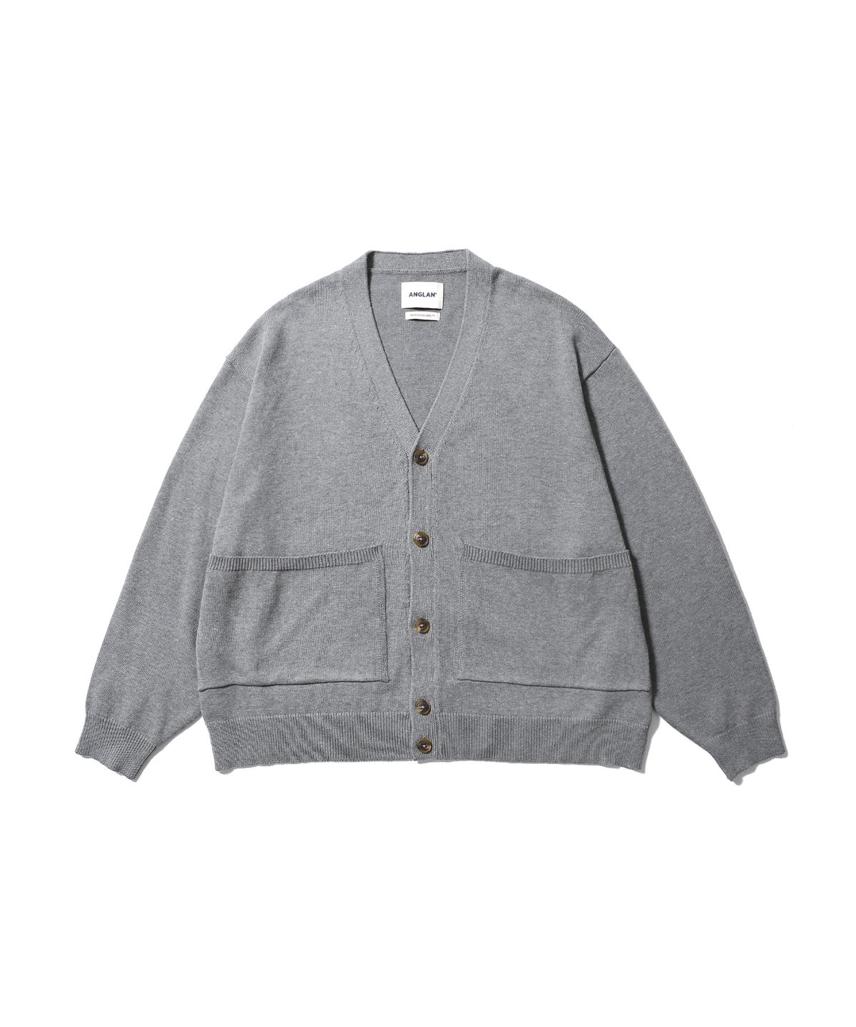 앵글런(ANGLAN) Lazy Pocket Cardigan - Grey