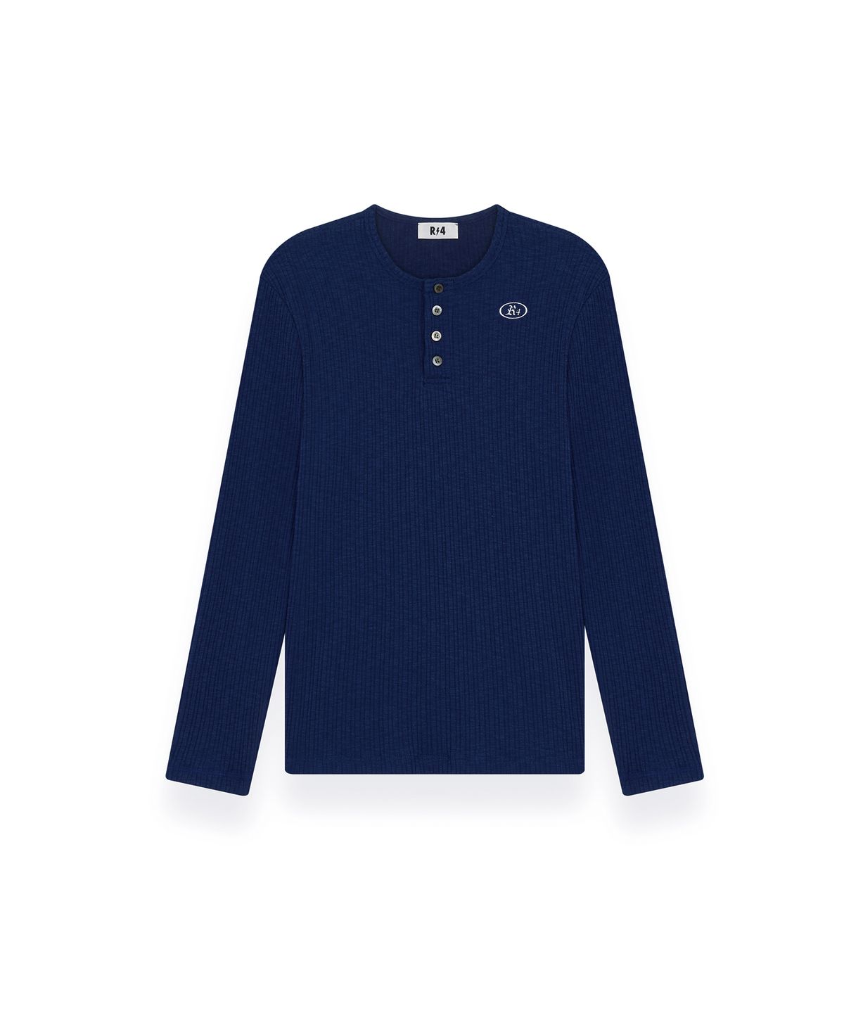 알포(R-4) R-0036 / R4-SIGNATURE HENLEY NECK LONGSLEEVE(BLUE)