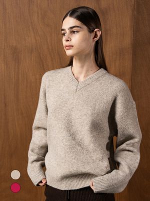 브이넥 니트 (2color)