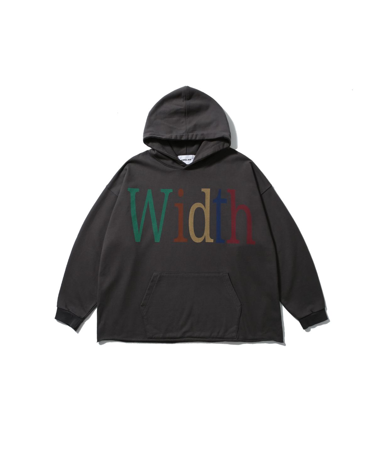 앵글런(ANGLAN) Width Print Hoodie - Charcoal