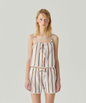 Pink Brown stripe camisole