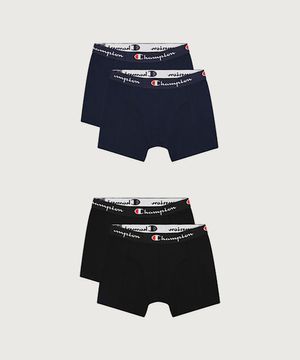 남성 스크립트 로고 드로즈 4PACK Black&Navy