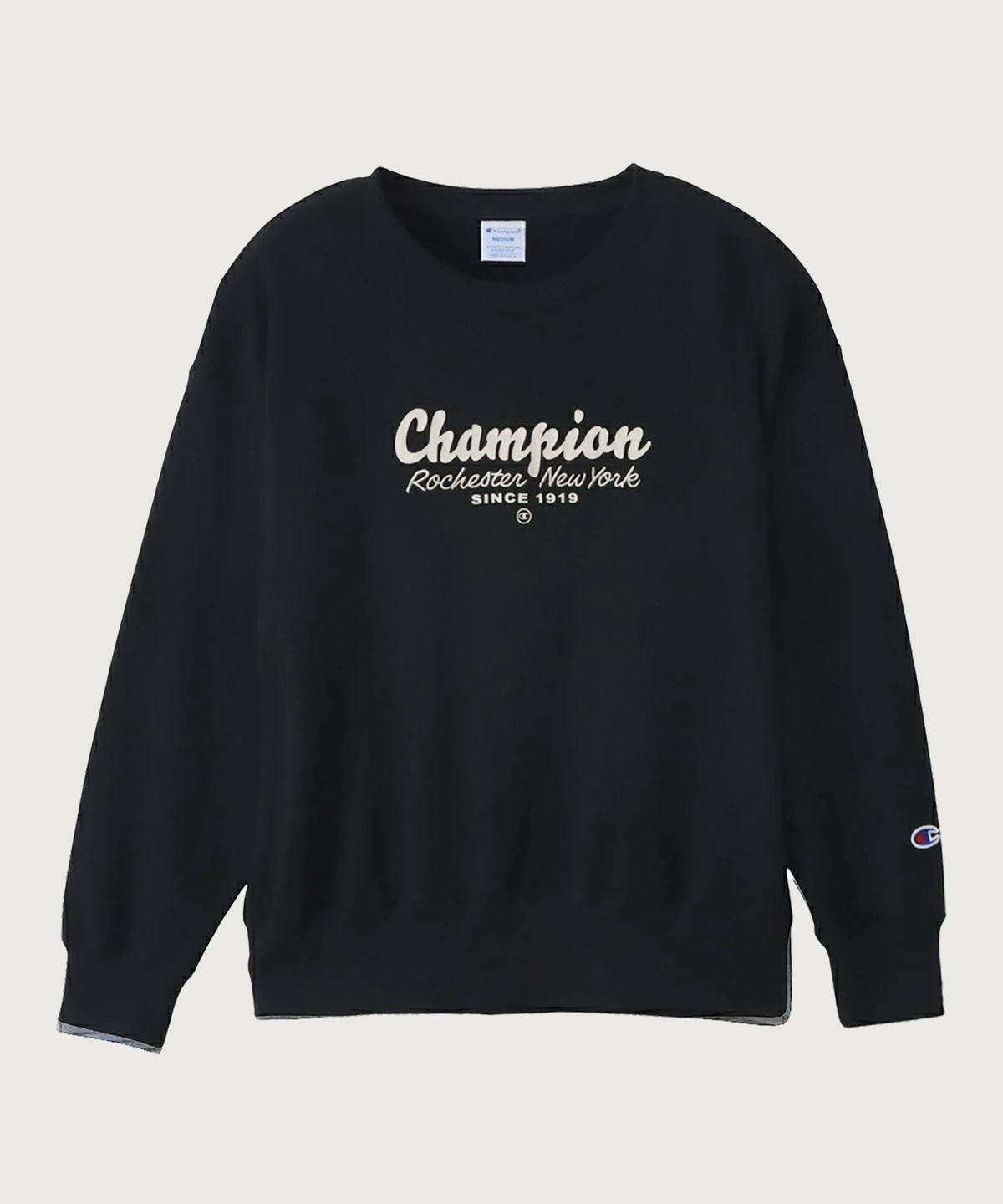 챔피온(CHAMPION) 여성 ROCHESTER 루즈핏 크루넥 스웨트셔츠 Black