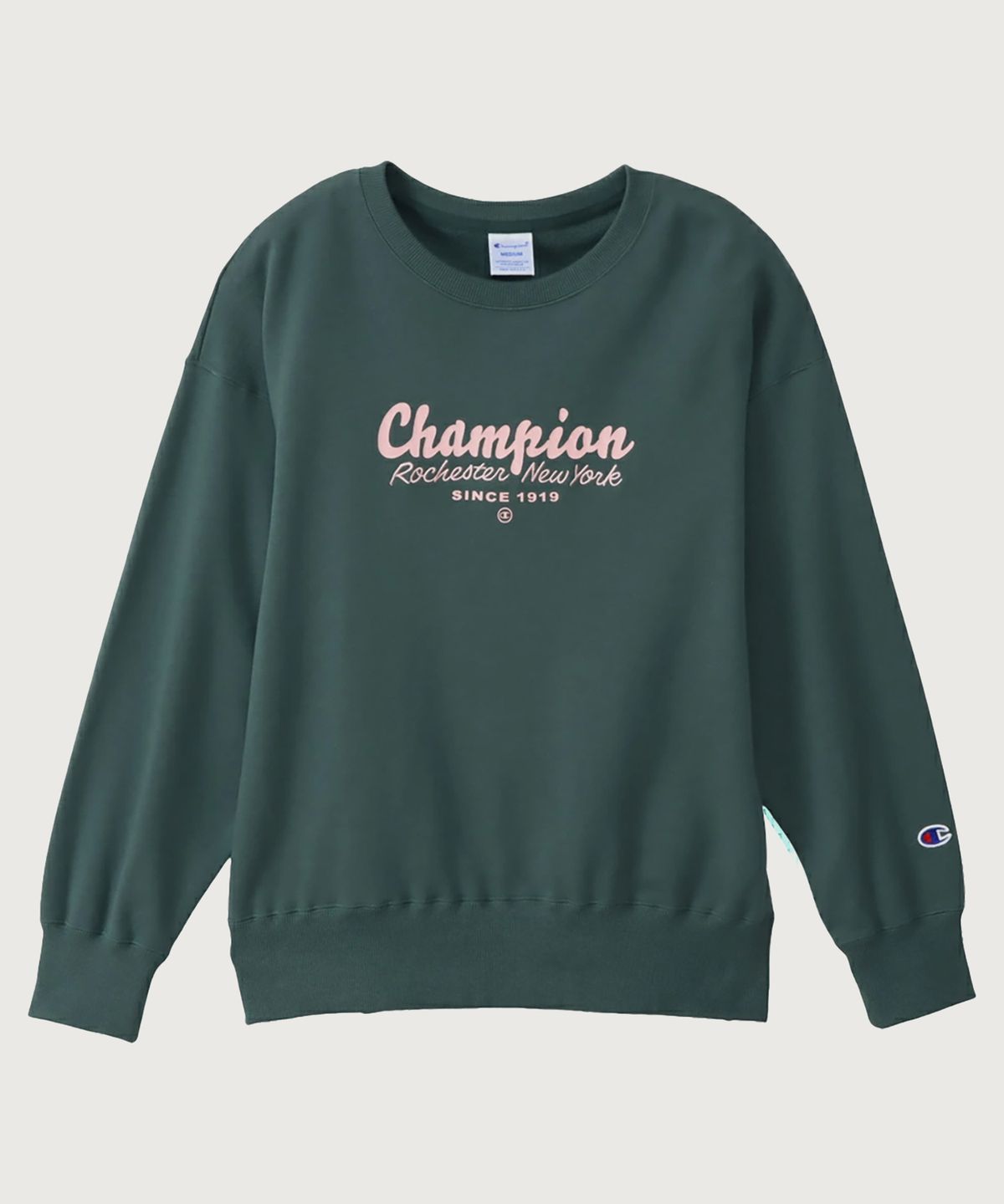챔피온(CHAMPION) 여성 ROCHESTER 루즈핏 크루넥 스웨트셔츠 Deep Green