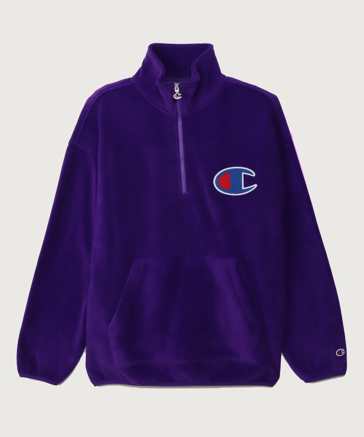 챔피온(CHAMPION) 빅 C로고 오버핏 하프 집업 플리스 Purple