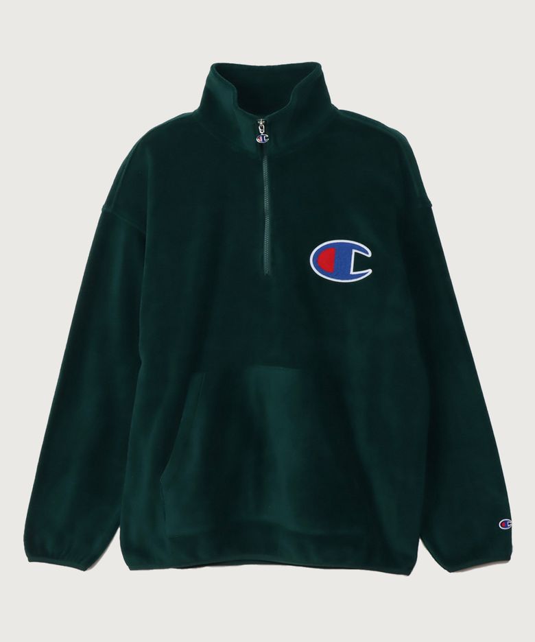 빅 C로고 오버핏 하프 집업 플리스 Dark Green