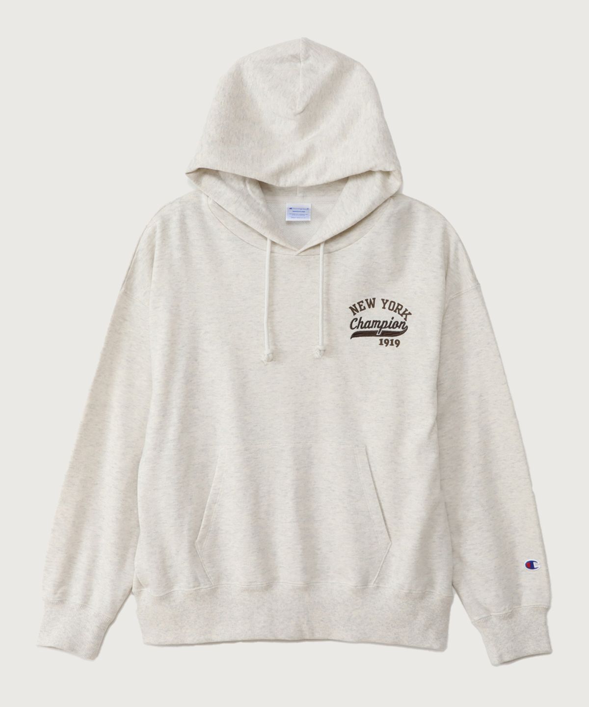 챔피온(CHAMPION) 여성 NEW YORK 루즈핏 후드 티셔츠 Oatmeal