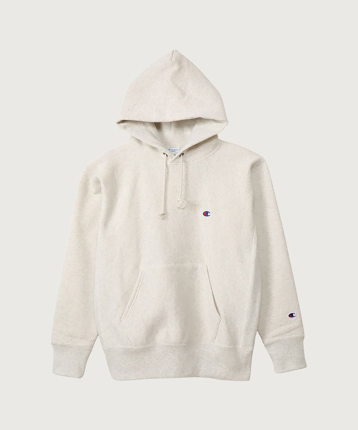 챔피온(CHAMPION) 리버스위브 블루택 C로고 오버핏 기모 후드 티셔츠 Oatmeal