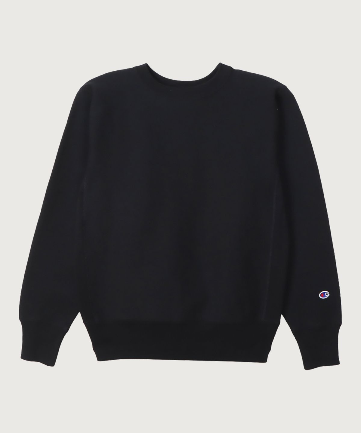 챔피온(CHAMPION) 리버스위브 블루택 레귤러핏 기모 크루넥 스웨트셔츠 Black