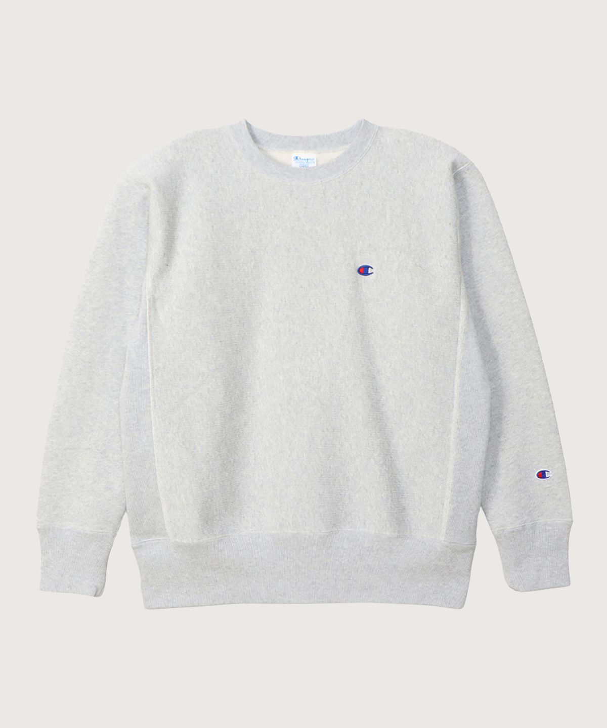 챔피온(CHAMPION) 리버스위브 블루택 C로고 루즈핏 기모 스웨트셔츠 Silver Grey