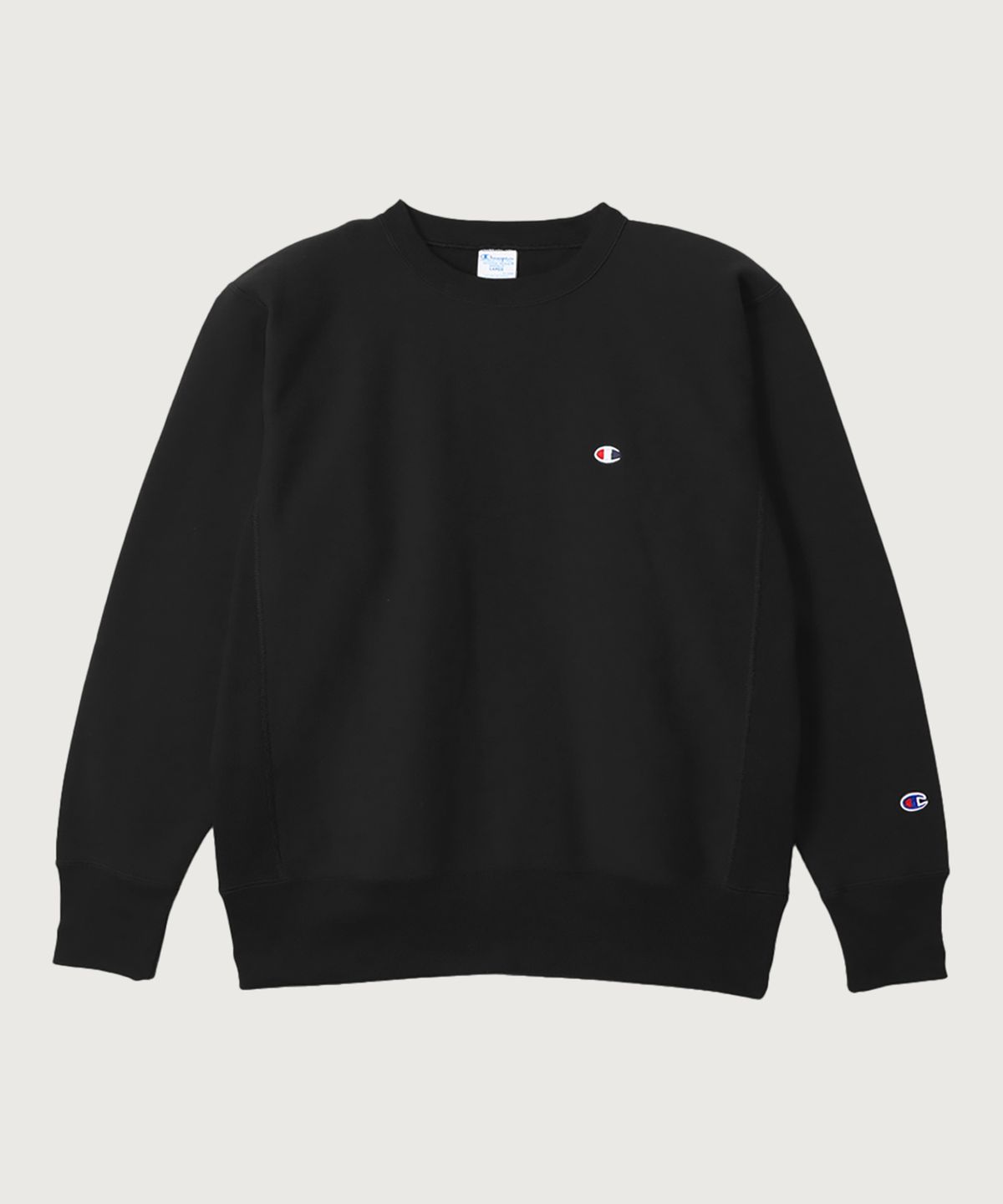 챔피온(CHAMPION) 리버스위브 블루택 C로고 루즈핏 기모 스웨트셔츠 Black