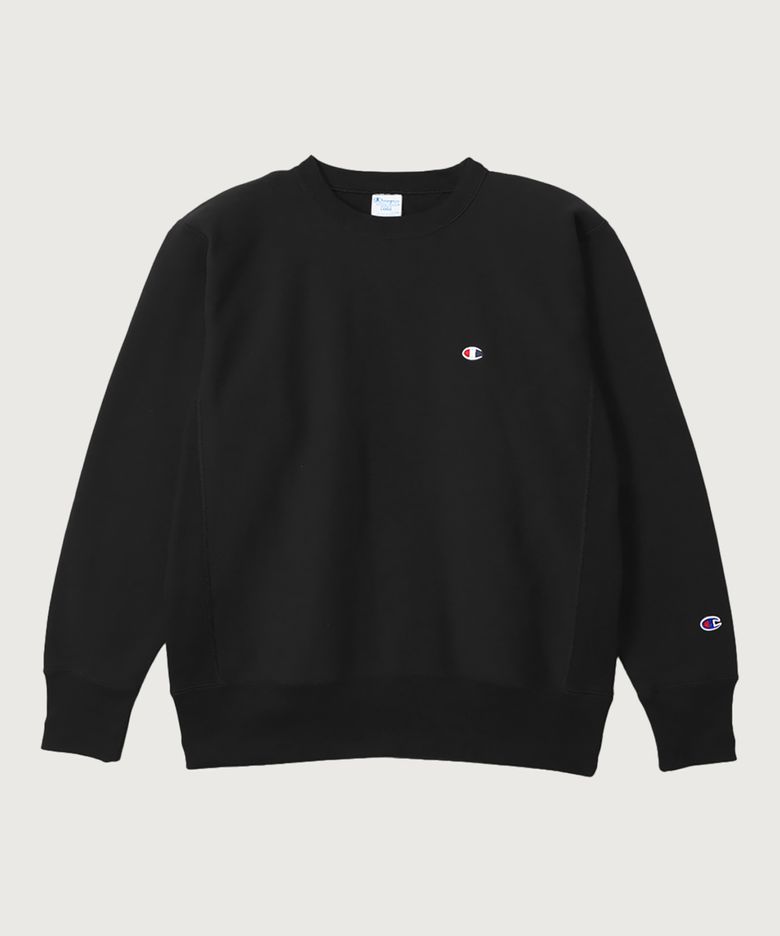 리버스위브 블루택 C로고 루즈핏 기모 스웨트셔츠 Black