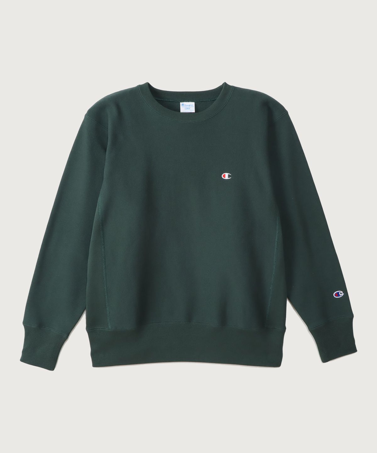 챔피온(CHAMPION) 리버스위브 블루택 C로고 루즈핏 기모 스웨트셔츠 Dark Green