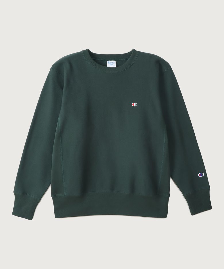 리버스위브 블루택 C로고 루즈핏 기모 스웨트셔츠 Dark Green