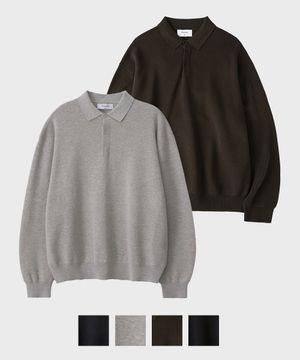 하이드 버튼 카라 니트 [4COL]