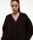 CENTAUR BULKY BRUSHED WOOL CARDIGAN_BROWN