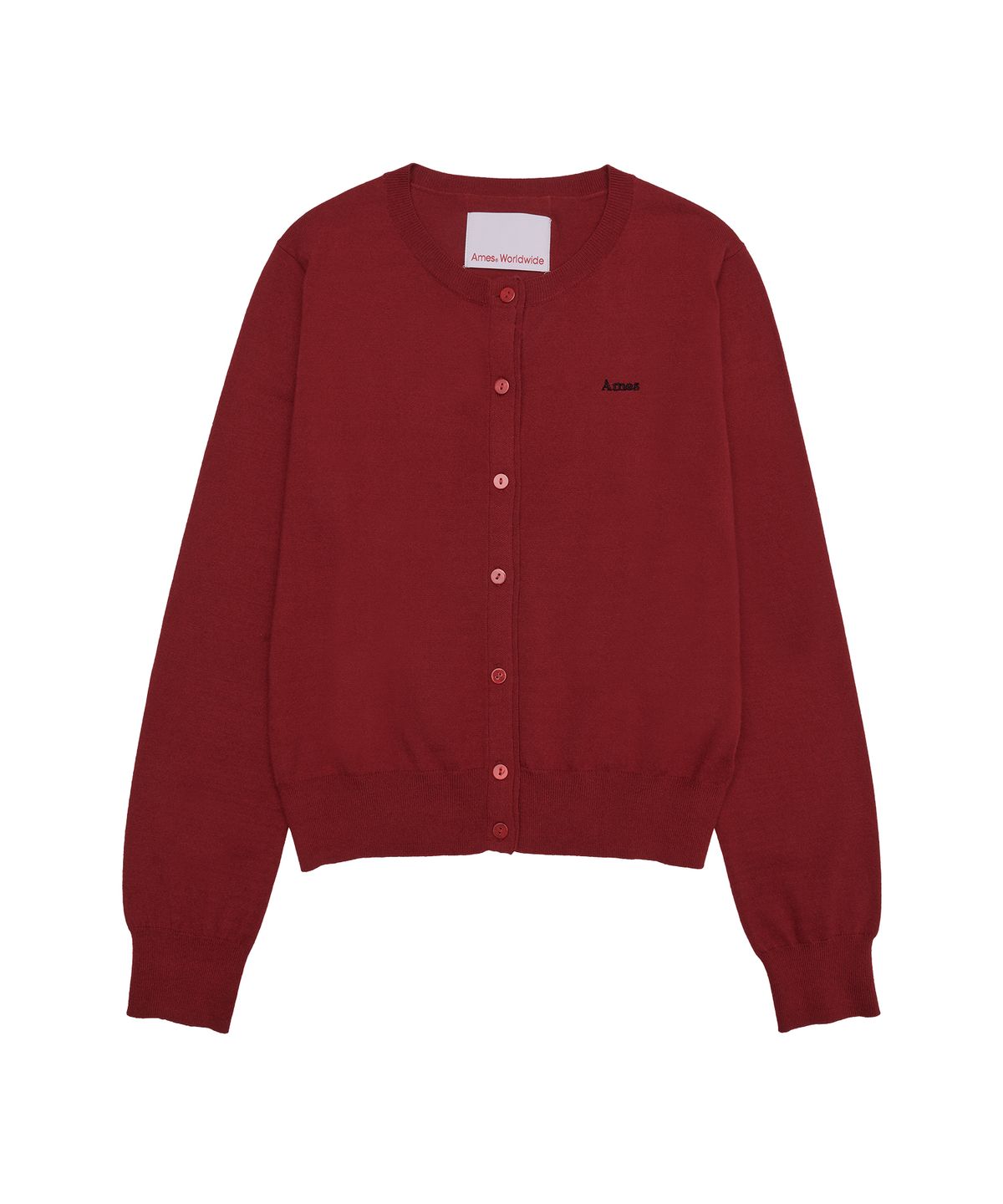 아메스 월드와이드(AMES-WORLDWIDE) BASIC ROUND NECK CARDIGAN RED
