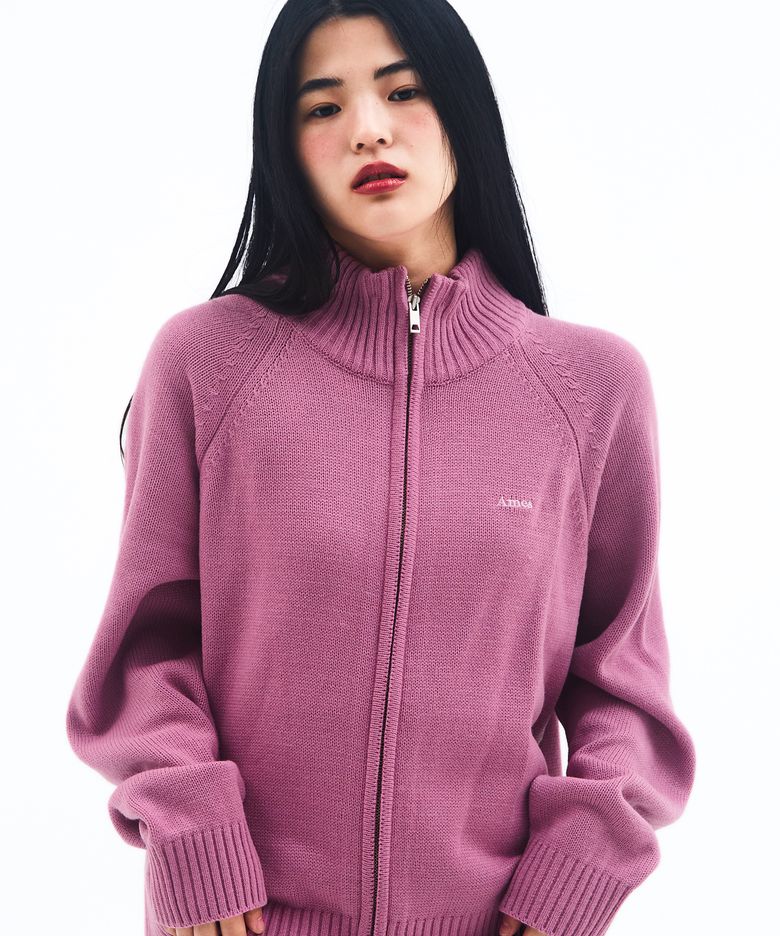 BASIC KNIT ZIP-UP LAVENDER