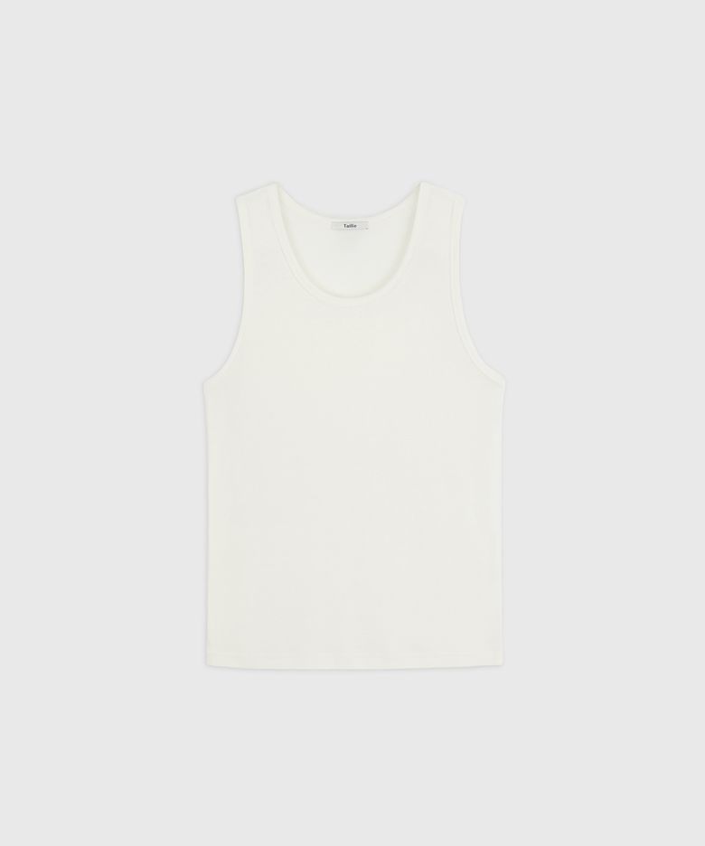 TENCEL COTTON SILKY SLEEVELESS EGG SHELL