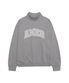 BASIC APPLIQUE HALF ZIP SWEATSHIRT GREY