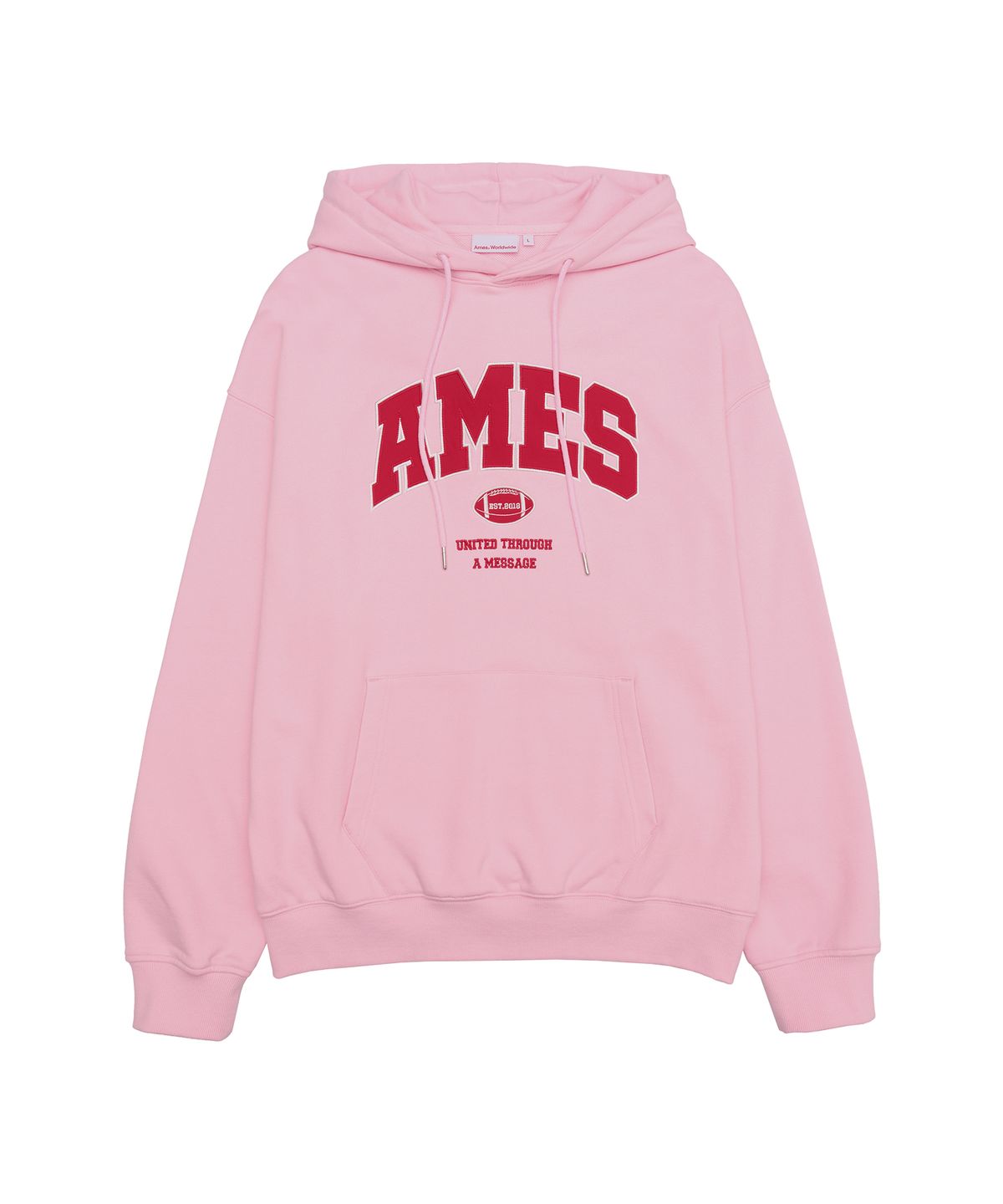 아메스 월드와이드(AMES-WORLDWIDE) BASIC APPLIQUE HOODIE PINK