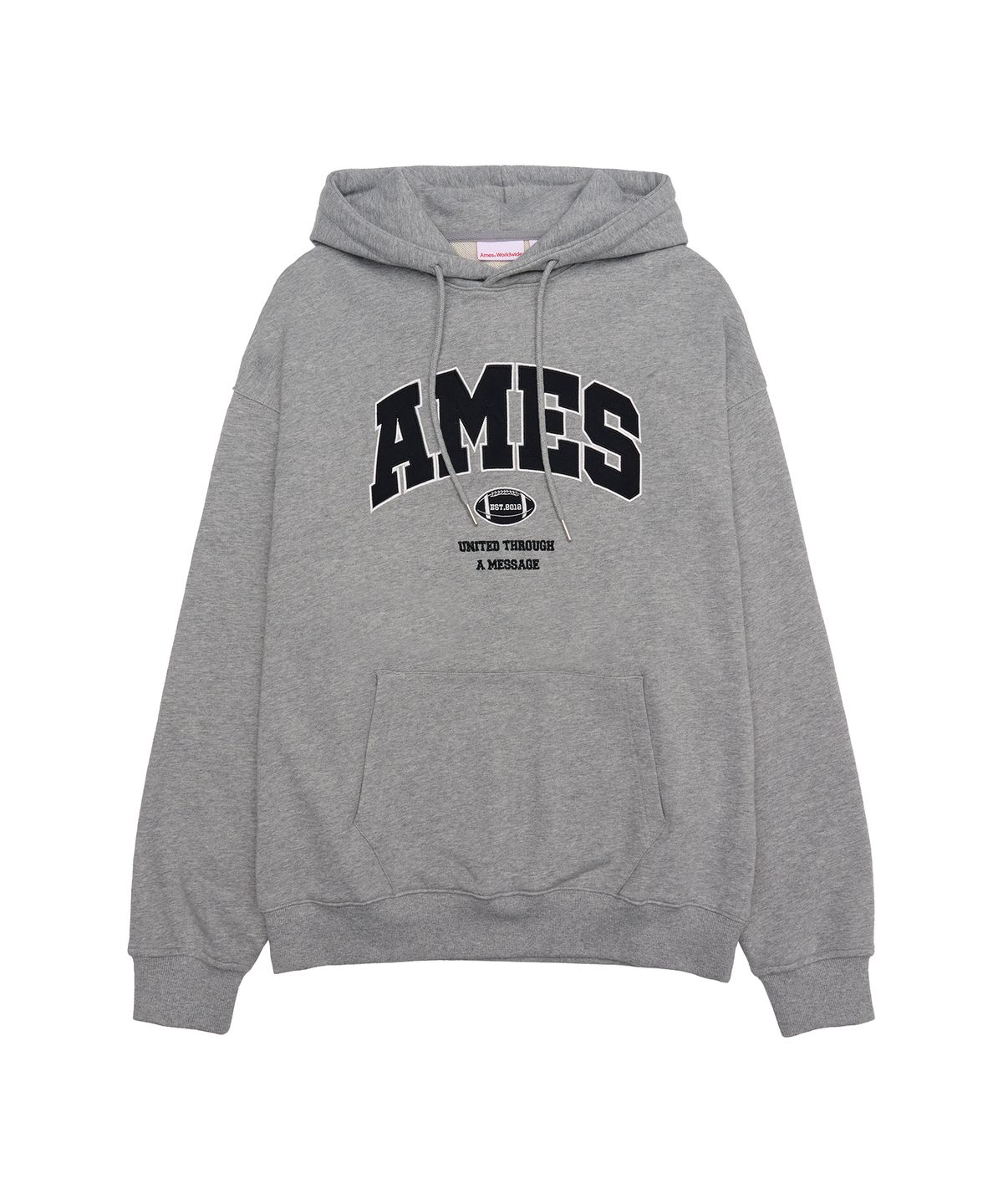 아메스 월드와이드(AMES-WORLDWIDE) BASIC APPLIQUE HOODIE GREY