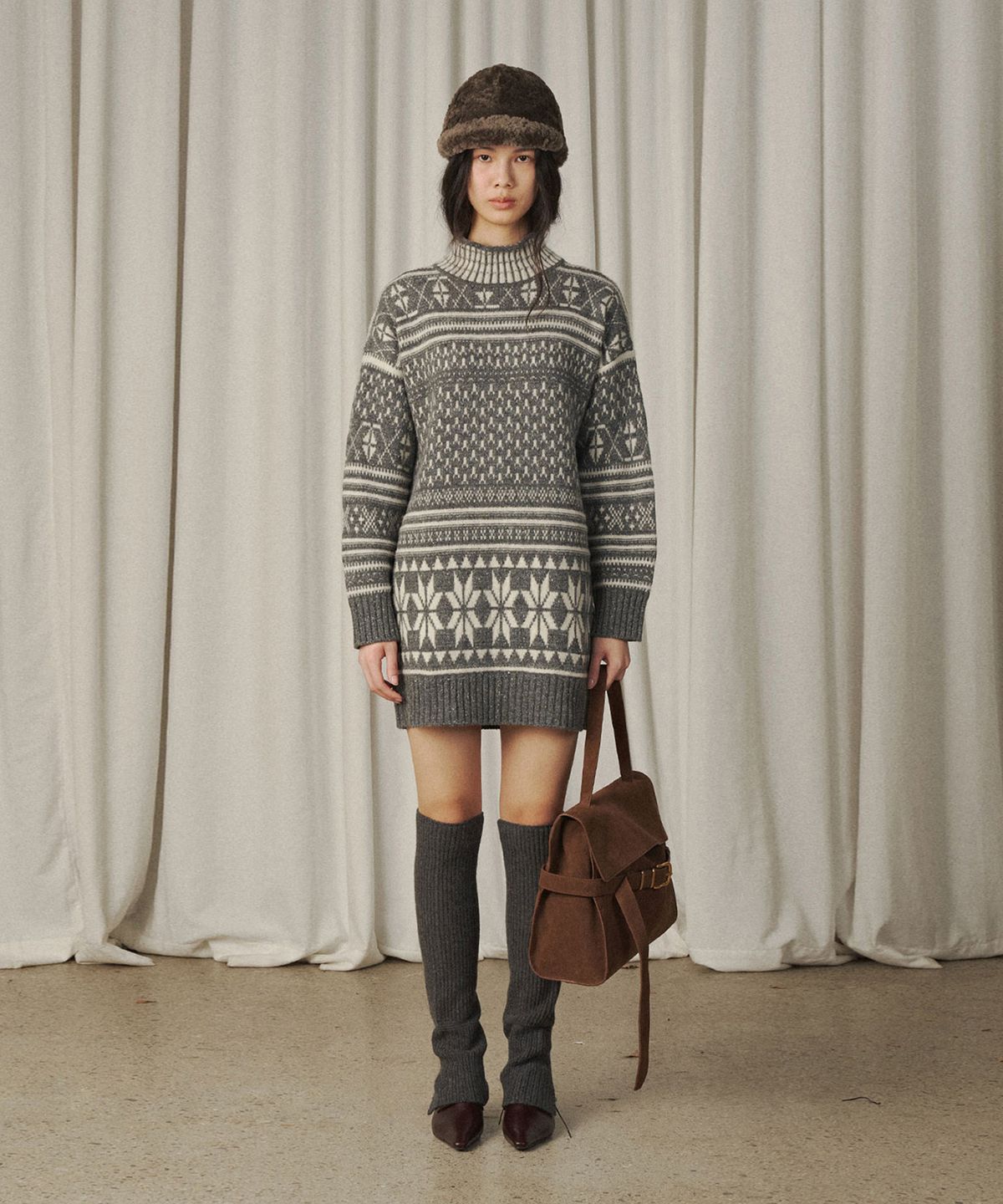 베르소(VERSO) Winter Jacquard Knit Dress