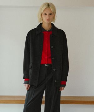 신세틱 스웨이드 하프 자켓 [블랙]