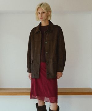 신세틱 스웨이드 하프 자켓 [다크브라운]