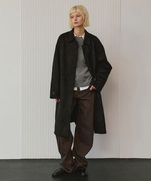 신세틱 스웨이드 싱글 맥 코트 [블랙]